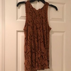 Rust colored lace blouse